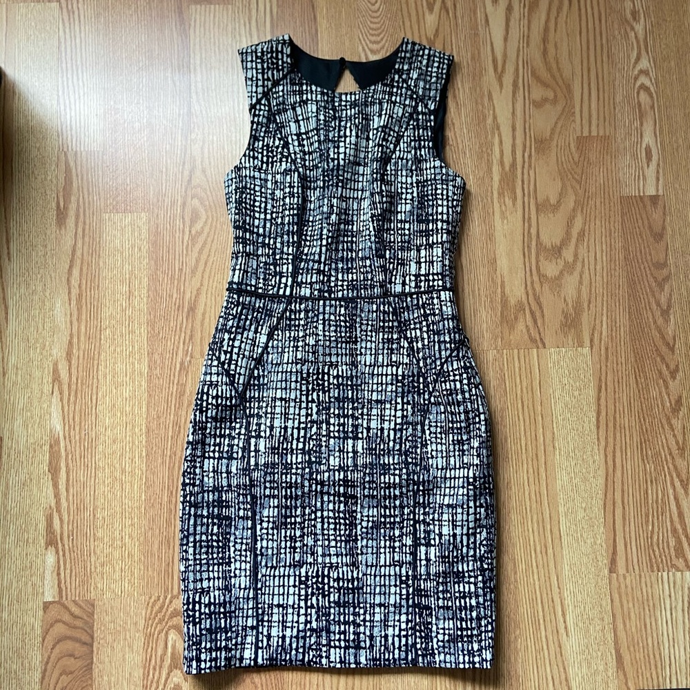 H&M black and white sheath dress